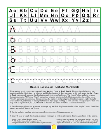 Free Alphabet Worksheets